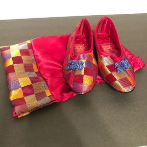 RUBY BROWN Womens Pink Ballet SLIPPERS Ballerine W/ Bag Sz 36 / US 5